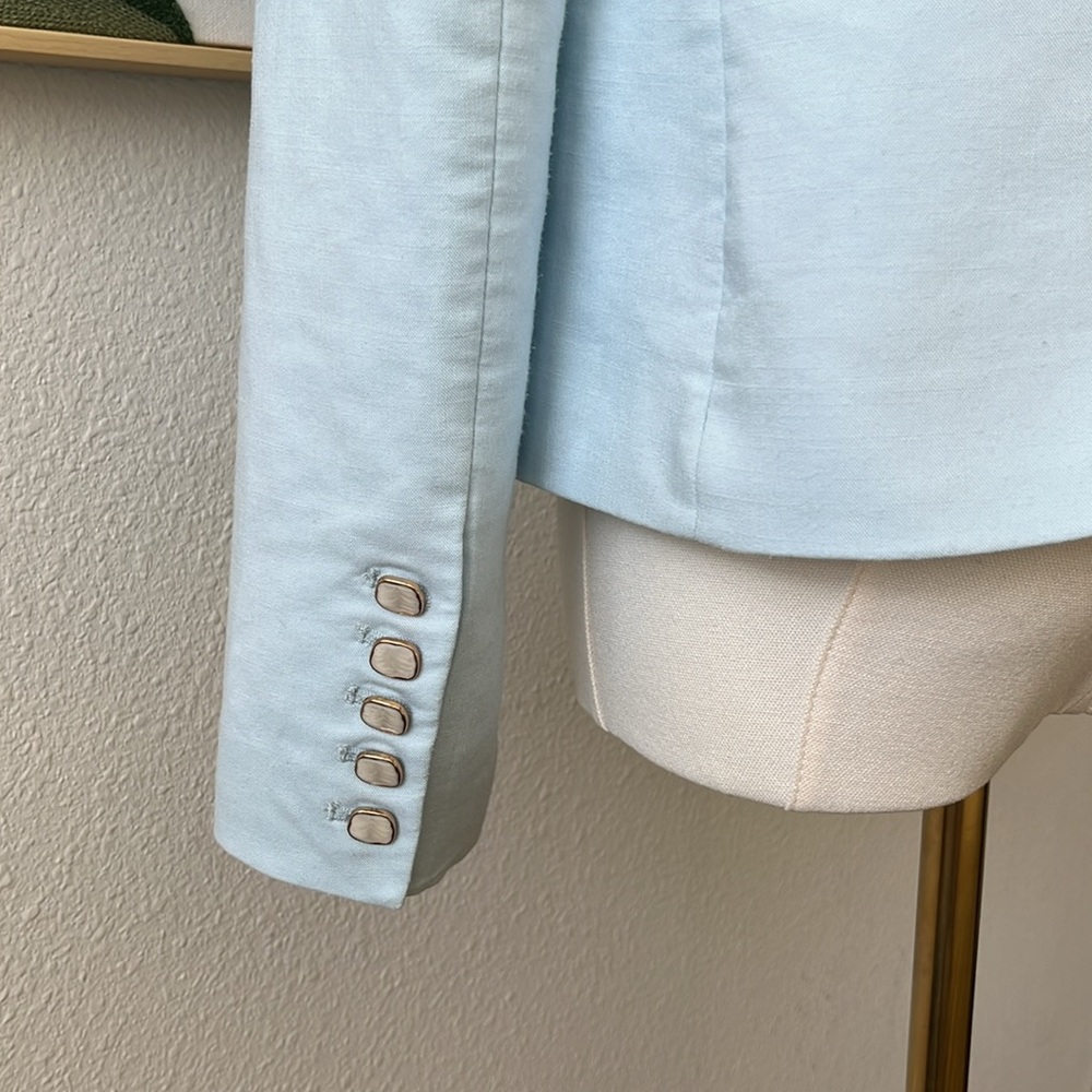 HOUSE OF HARLOW 1960 Women's Light Blue Double-Breasted Blazer XS - Picture 4 of 6